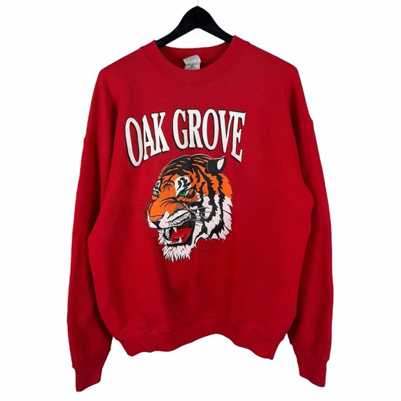 Fruit of the Loom Other - Vintage 90s Oak Grove Tigers High School Mascot Graphic Sweatshirt Size XL